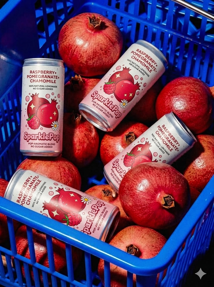 Asian fruits and sparkling drink